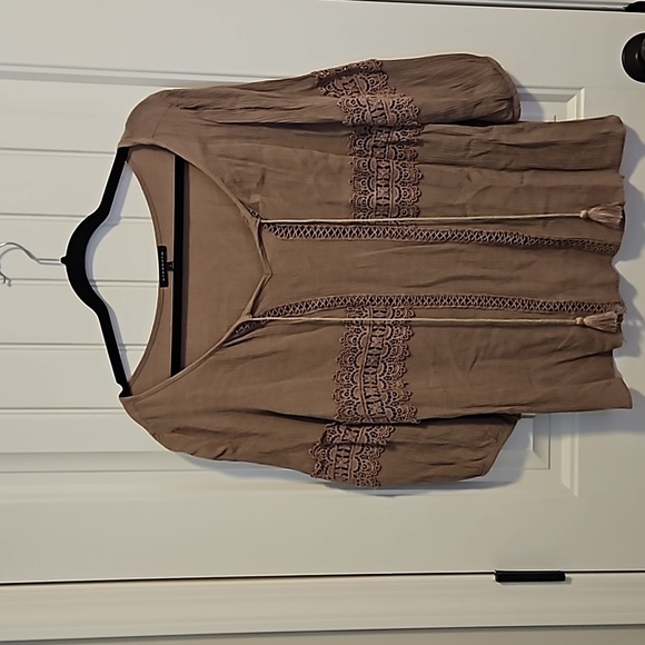 Brown Peasant Top Size L - Picture 1 of 5